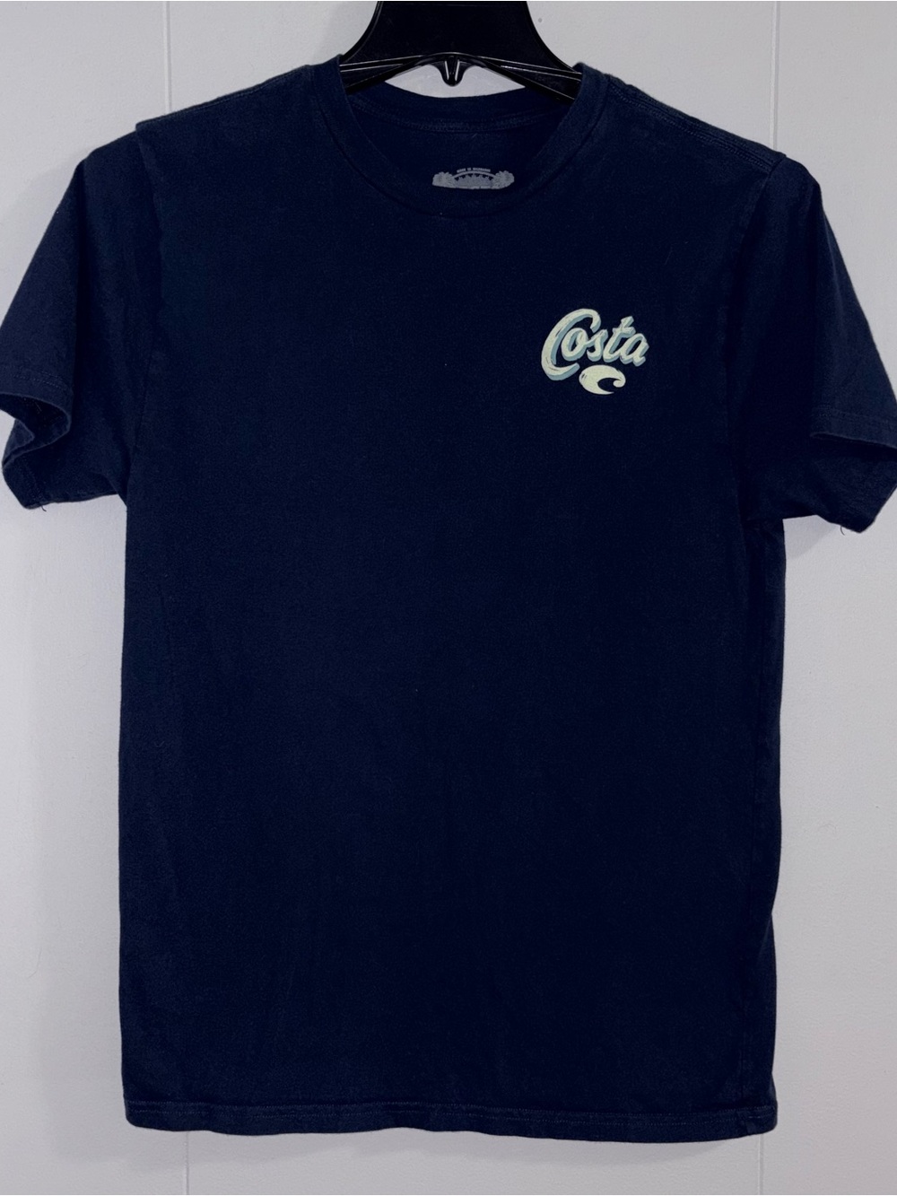 Costa Del Mar Men’s M Navy Blue Fishing Fish Graphic T Shirt 100% Cotton Tee